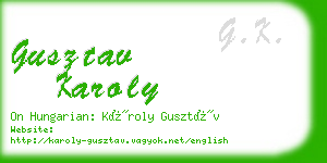 gusztav karoly business card